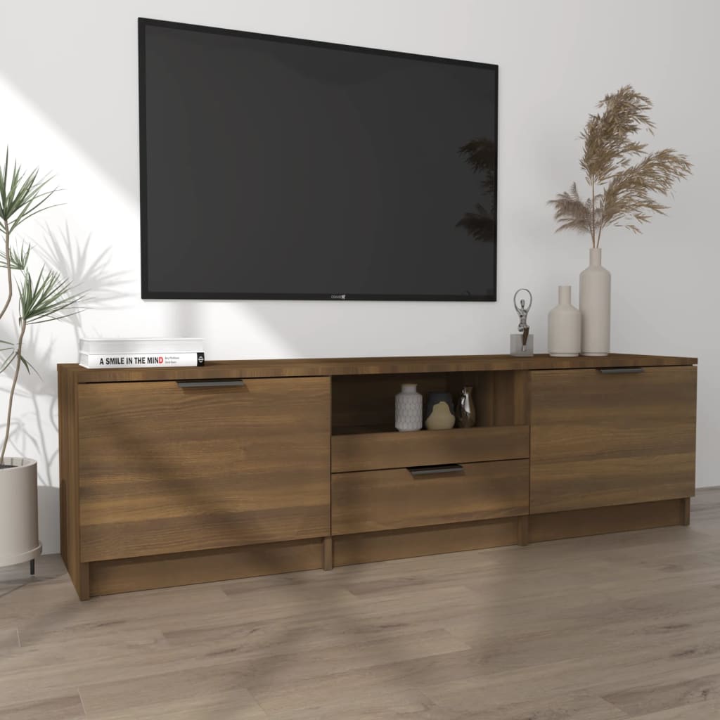 TV-taso ruskea tammi 140x35x40 cm tekninen puu - Sisustajankoti.fi