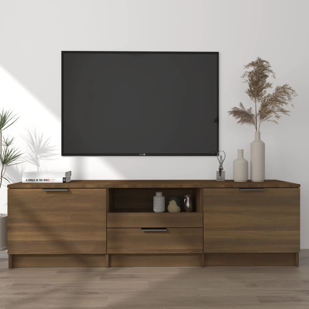 TV-taso ruskea tammi 140x35x40 cm tekninen puu - Sisustajankoti.fi