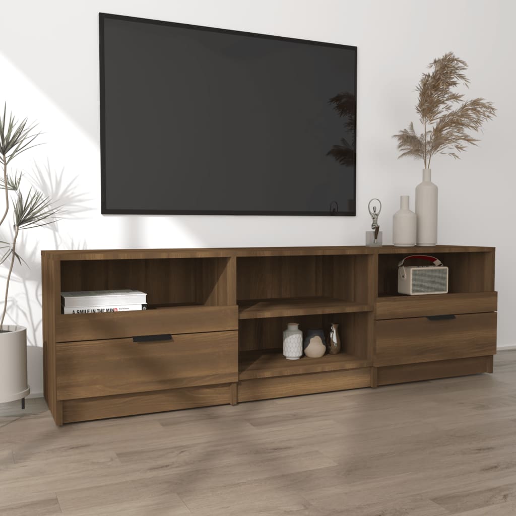 TV-taso ruskea tammi 150x33,5x45 cm tekninen puu - Sisustajankoti.fi
