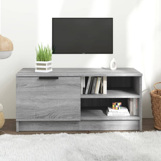 TV-taso harmaa Sonoma 80x35x36,5 cm tekninen puu - Sisustajankoti.fi