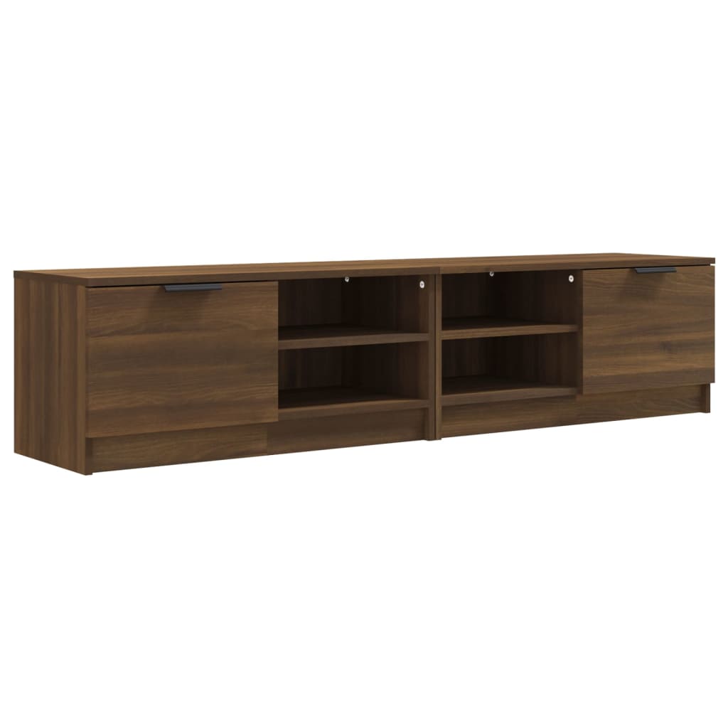 TV-tasot 2 kpl ruskea tammi 80x35x36,5 cm tekninen puu - Sisustajankoti.fi