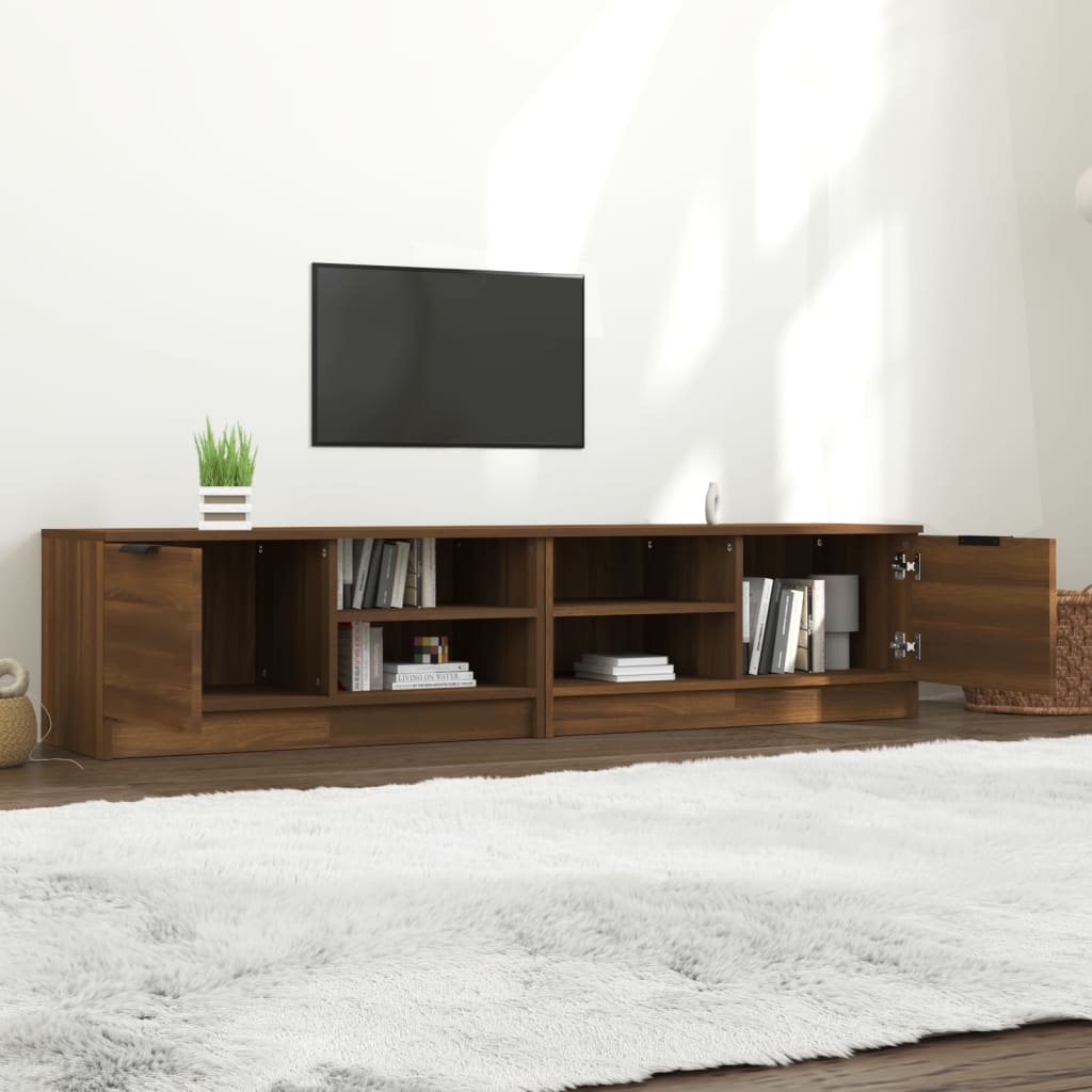 TV-tasot 2 kpl ruskea tammi 80x35x36,5 cm tekninen puu - Sisustajankoti.fi