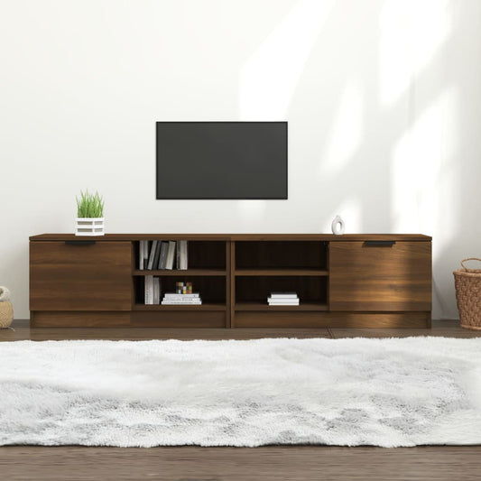 TV-tasot 2 kpl ruskea tammi 80x35x36,5 cm tekninen puu - Sisustajankoti.fi