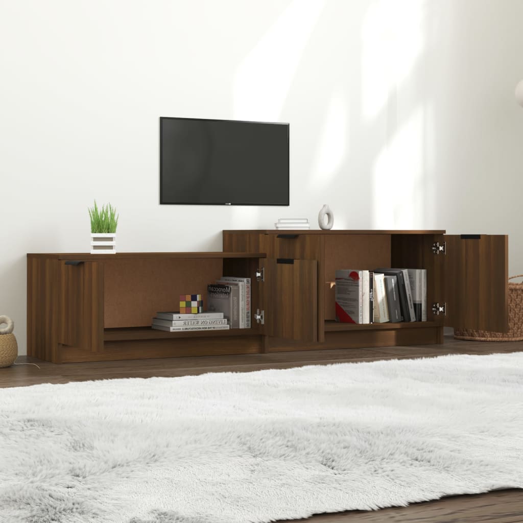 TV-taso ruskea tammi 158,5x36x45 cm tekninen puu - Sisustajankoti.fi