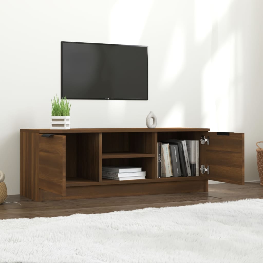TV-taso ruskea tammi 102x35x36,5 cm tekninen puu - Sisustajankoti.fi