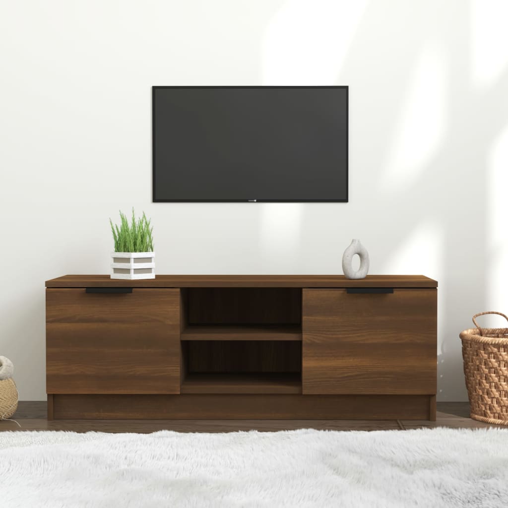 TV-taso ruskea tammi 102x35x36,5 cm tekninen puu - Sisustajankoti.fi