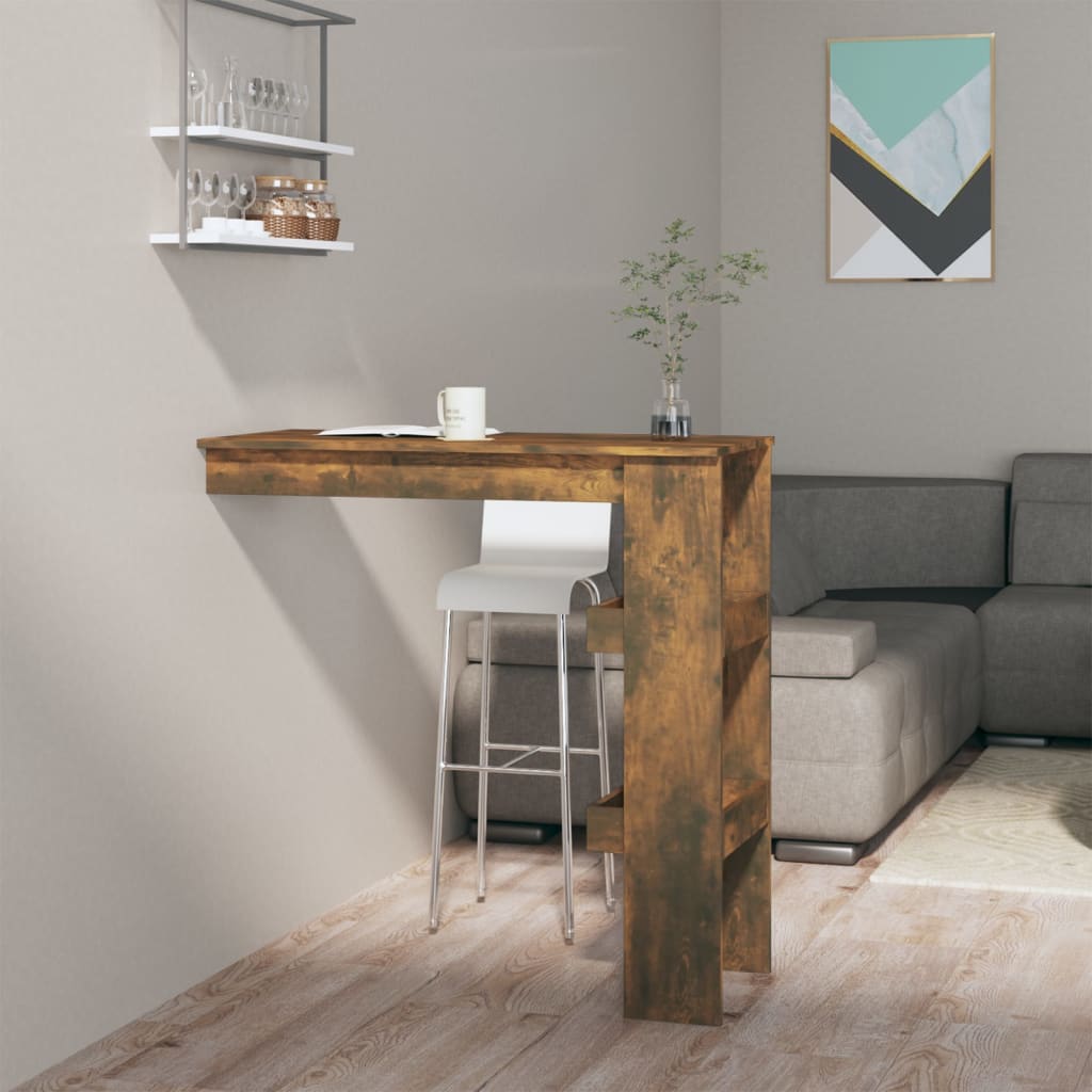 Baaripöytä seinälle savutammi 102x45x103,5 cm tekninen puu - Sisustajankoti.fi