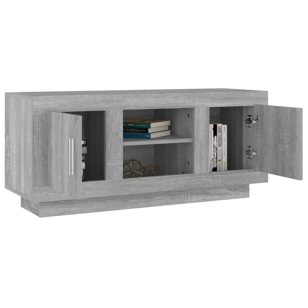 TV-taso harmaa Sonoma 102x35x45 cm tekninen puu - Sisustajankoti.fi