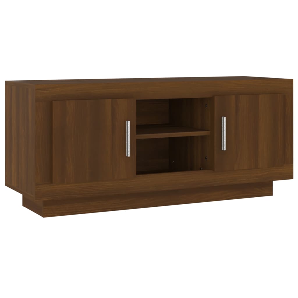 TV-taso ruskea tammi 102x35x45 cm tekninen puu - Sisustajankoti.fi