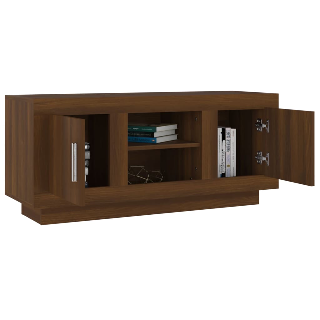 TV-taso ruskea tammi 102x35x45 cm tekninen puu - Sisustajankoti.fi