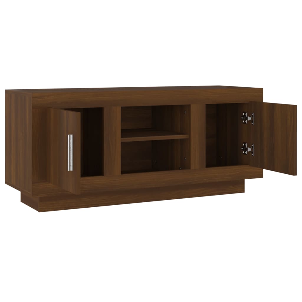 TV-taso ruskea tammi 102x35x45 cm tekninen puu - Sisustajankoti.fi