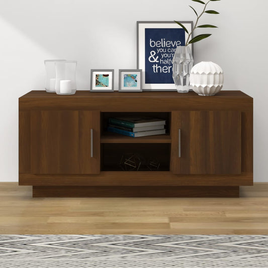 TV-taso ruskea tammi 102x35x45 cm tekninen puu - Sisustajankoti.fi