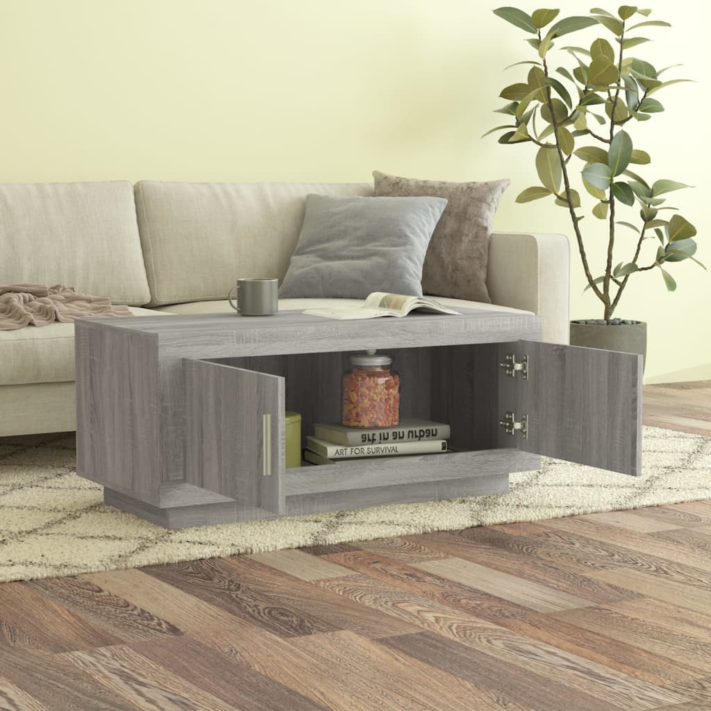 Sohvapöytä harmaa Sonoma 102x50x45 cm tekninen puu - Sisustajankoti.fi