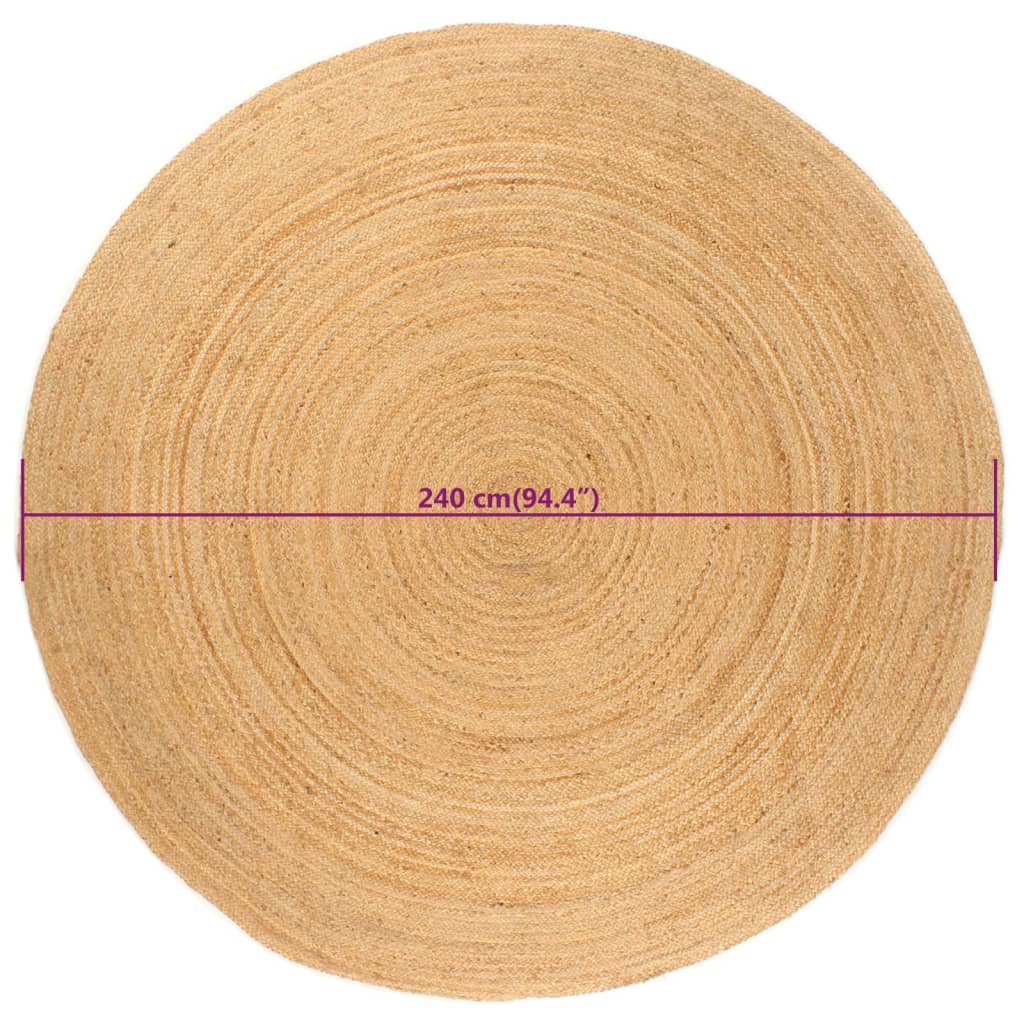 Matto punottu juutti 240 cm pyöreä - Sisustajankoti.fi