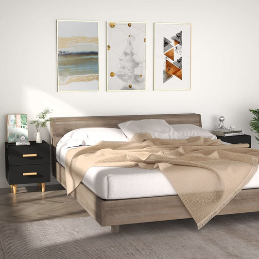 Yöpöydät 2 kpl musta 40x35x47,5 cm - Sisustajankoti.fi