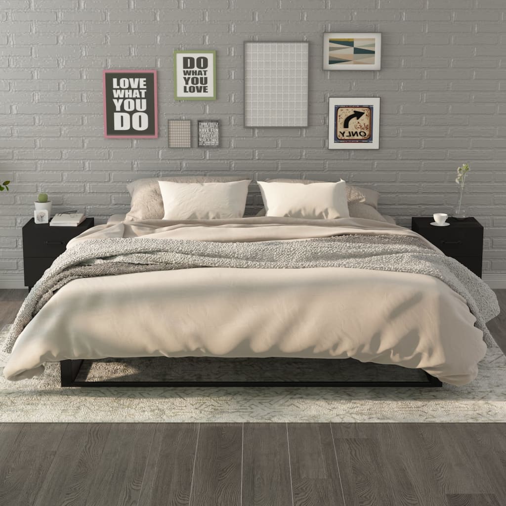 Yöpöydät 2 kpl musta 40x35x47,5 cm - Sisustajankoti.fi