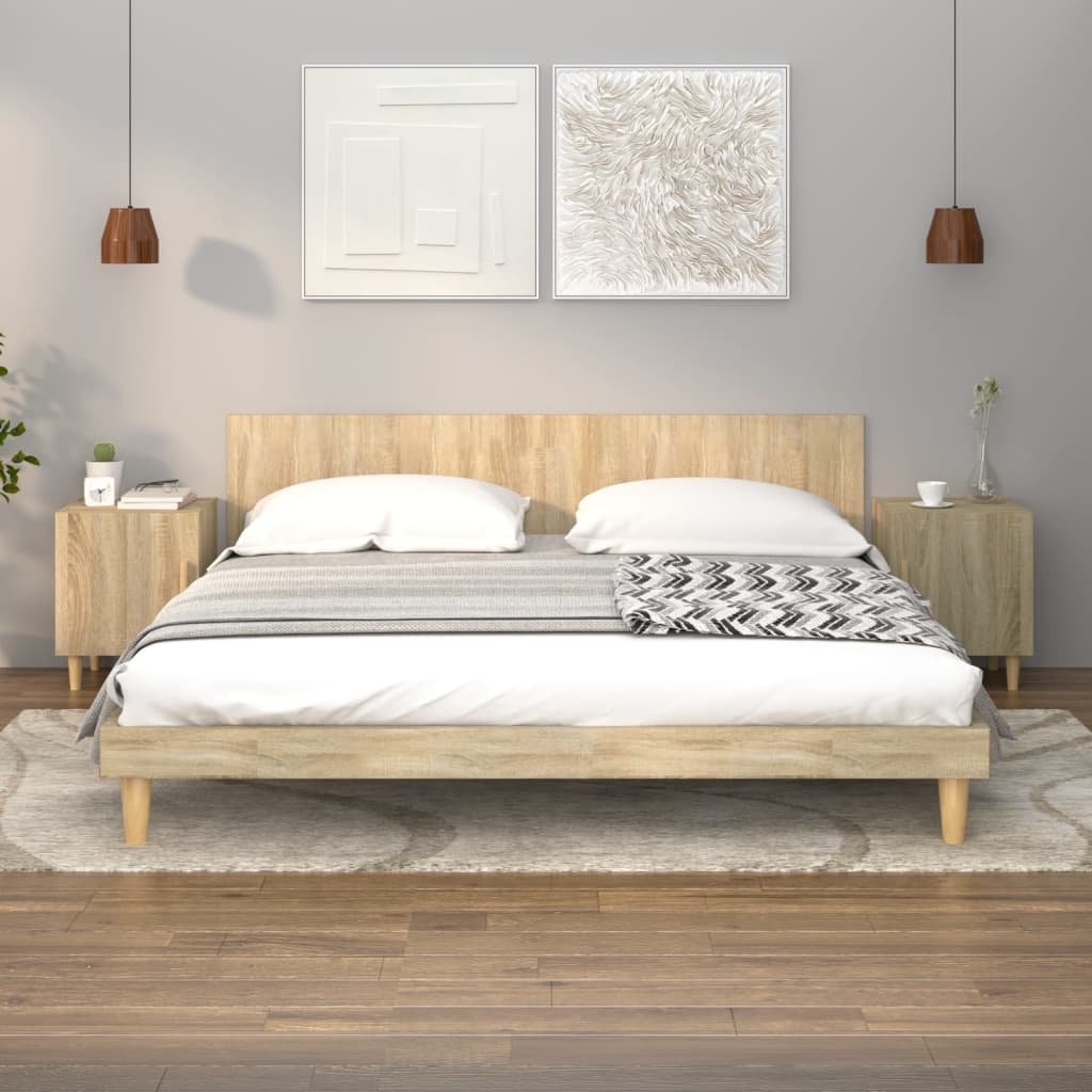 Yöpöydät 2 kpl Sonoma-tammi tekninen puu - Sisustajankoti.fi