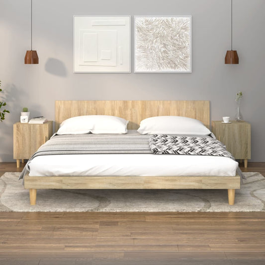 Yöpöydät 2 kpl Sonoma-tammi tekninen puu - Sisustajankoti.fi