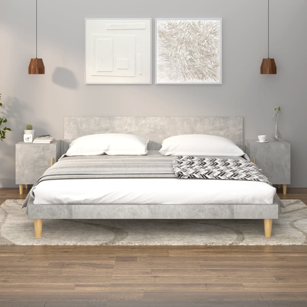 Yöpöytä betoninharmaa tekninen puu - Sisustajankoti.fi