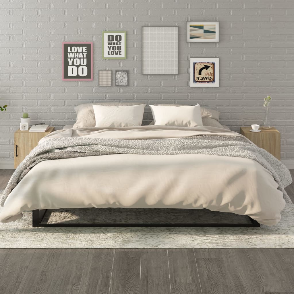 Yöpöydät 2 kpl Sonoma-tammi tekninen puu - Sisustajankoti.fi