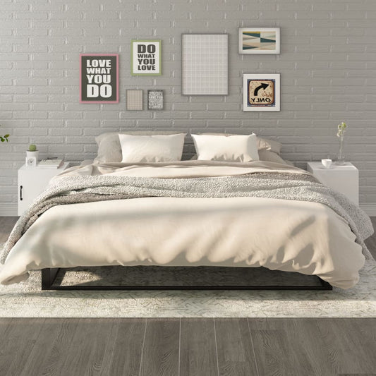 Yöpöydät 2 kpl korkeakiilto valkoinen tekninen puu - Sisustajankoti.fi