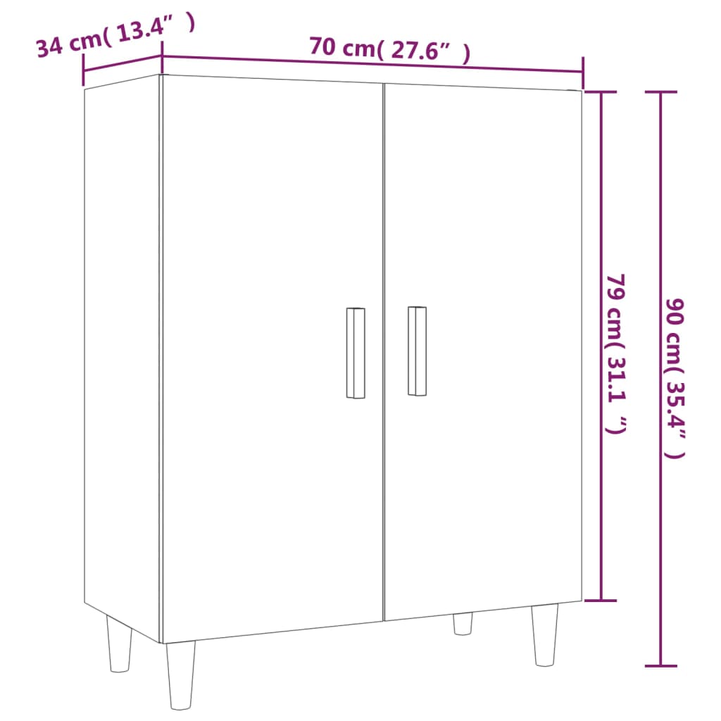 Senkki musta 70x34x90 cm tekninen puu - Sisustajankoti.fi