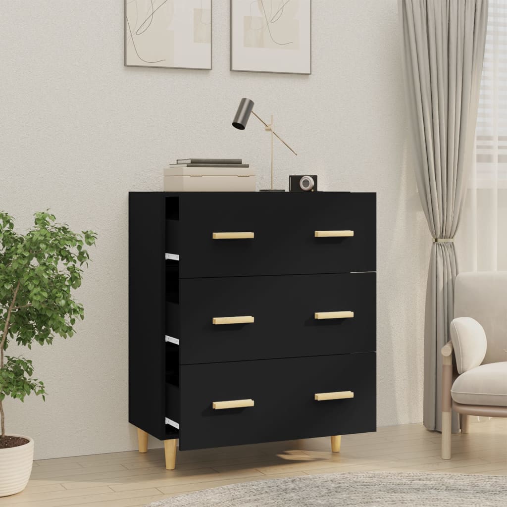 Senkki musta 70x34x90 cm tekninen puu - Sisustajankoti.fi