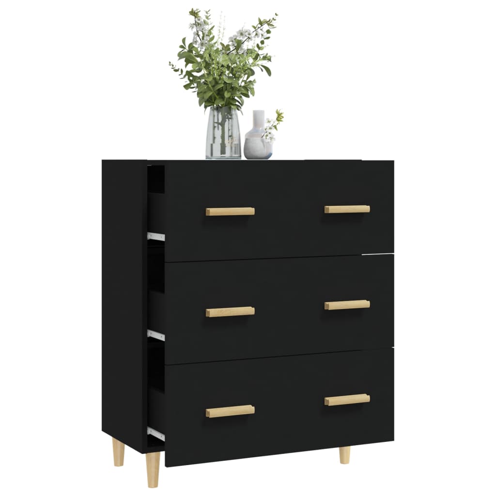 Senkki musta 70x34x90 cm tekninen puu - Sisustajankoti.fi
