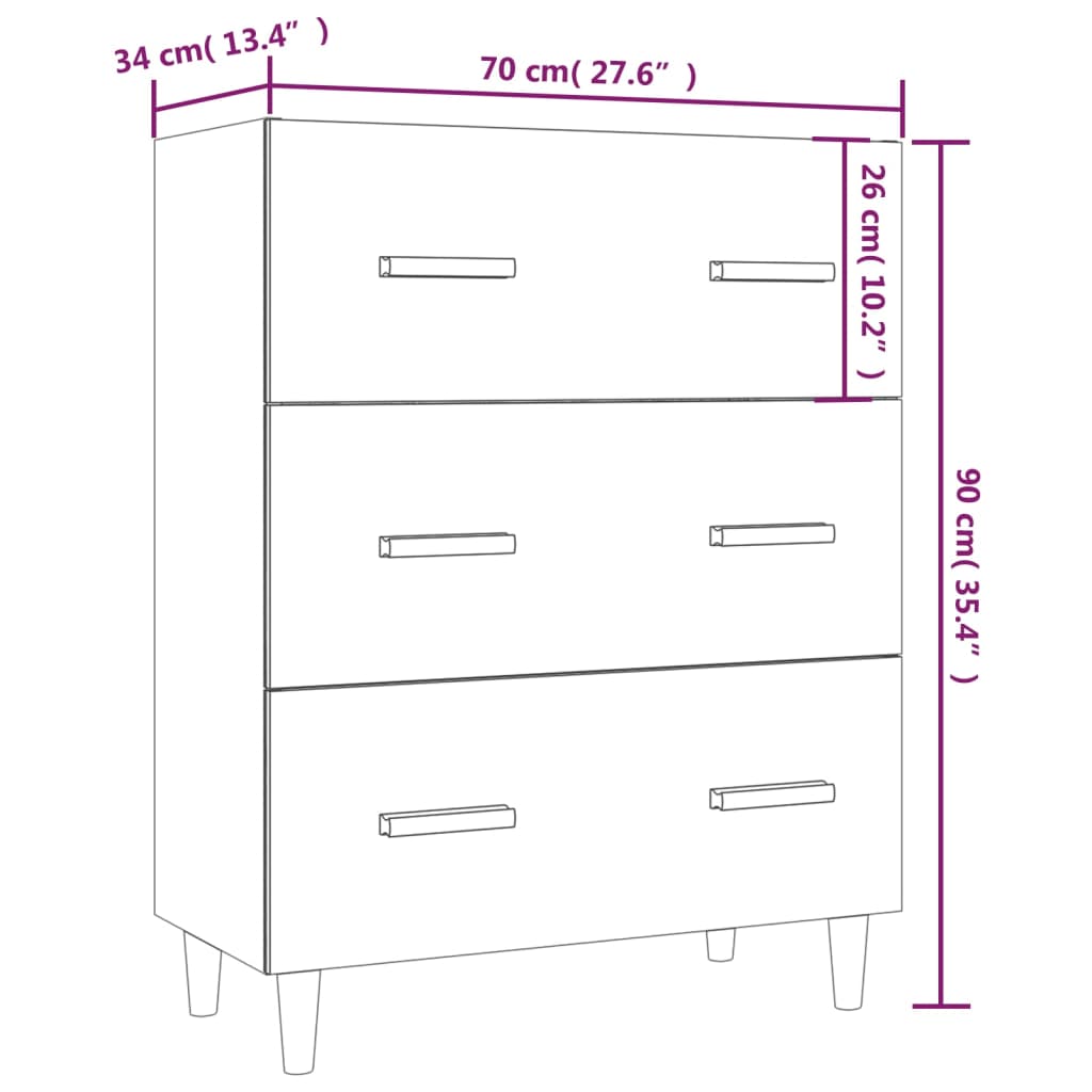 Senkki betoninharmaa 70x34x90 cm tekninen puu - Sisustajankoti.fi