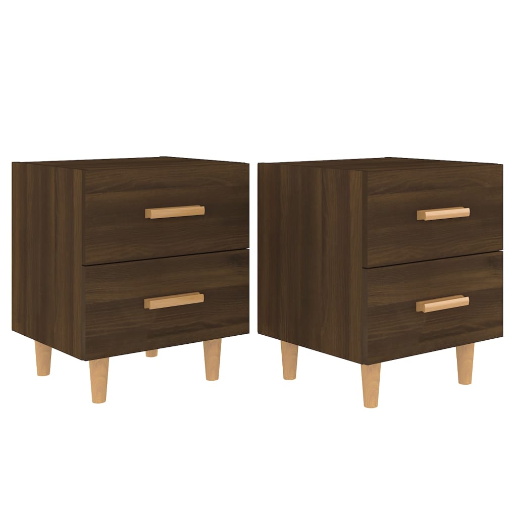 Yöpöydät 2 kpl ruskea tammi 40x35x47,5 cm - Sisustajankoti.fi