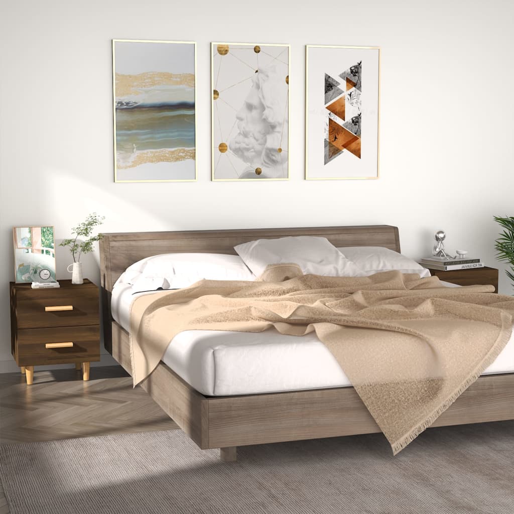 Yöpöydät 2 kpl ruskea tammi 40x35x47,5 cm - Sisustajankoti.fi