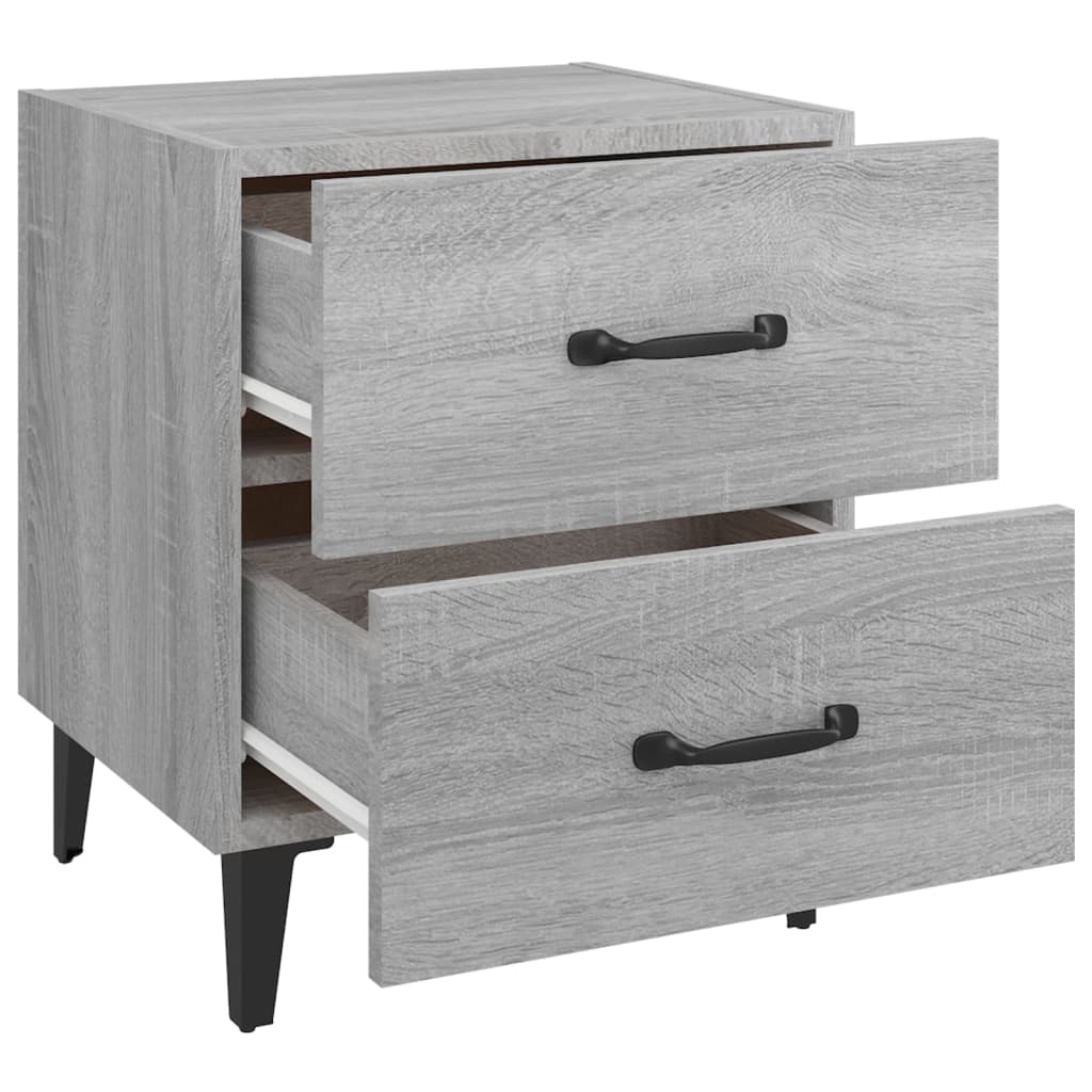 Yöpöydät 2 kpl harmaa Sonoma 40x35x47,5 cm - Sisustajankoti.fi