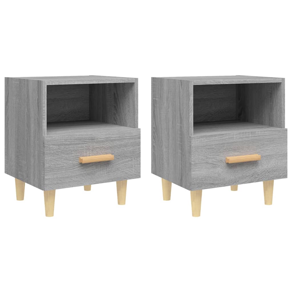 Yöpöydät 2 kpl harmaa Sonoma 40x35x47 cm - Sisustajankoti.fi