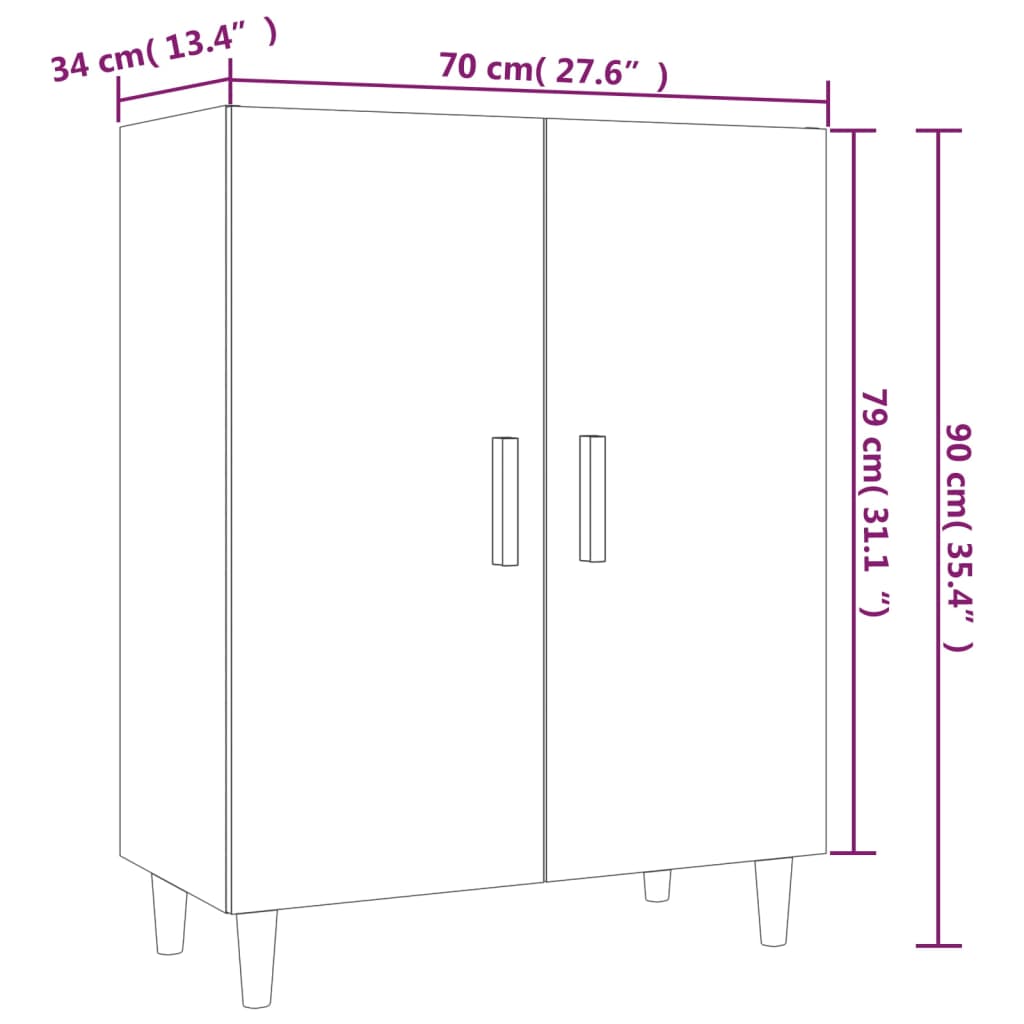 Senkki harmaa Sonoma 70x34x90 cm tekninen puu - Sisustajankoti.fi