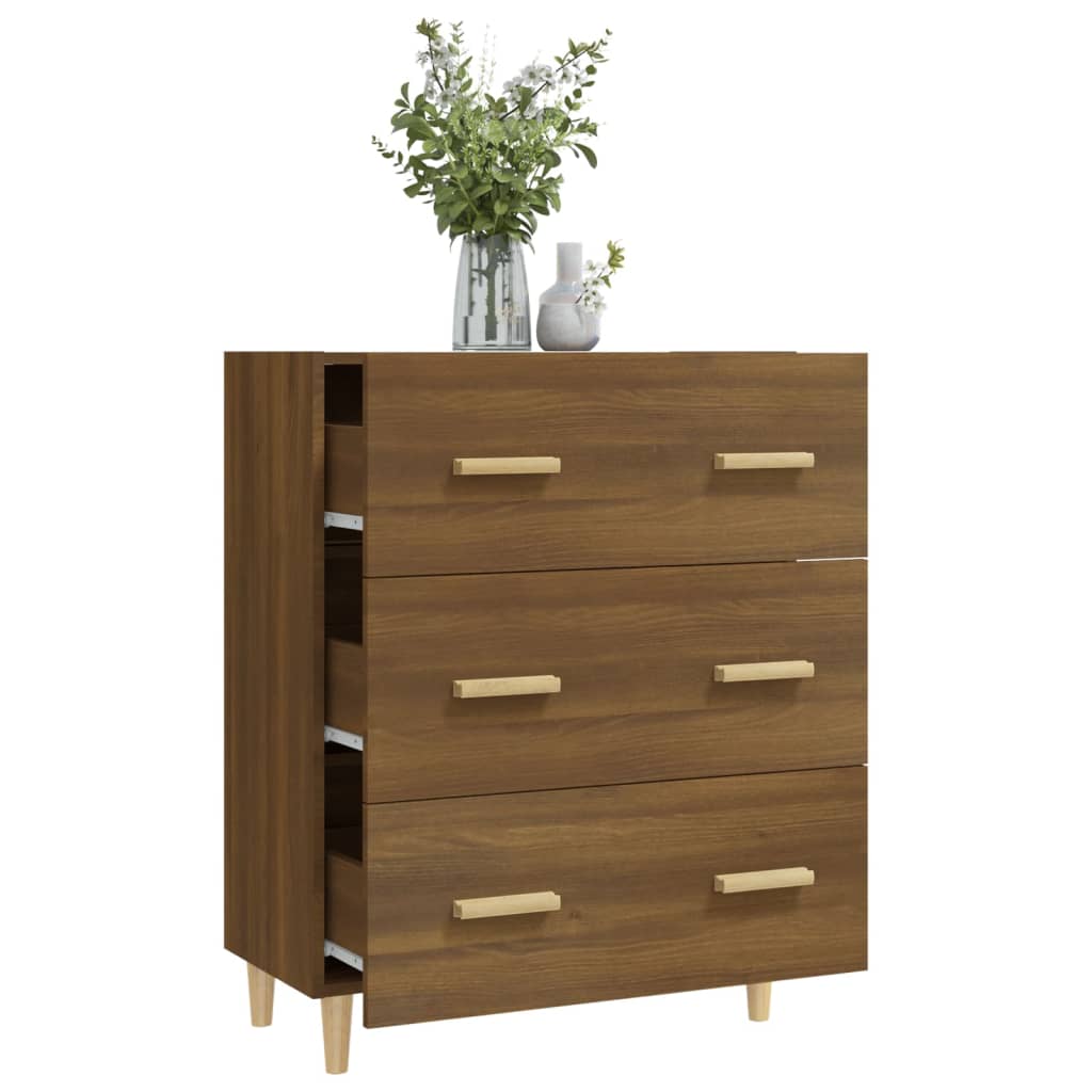 Senkki ruskea tammi 70x34x90 cm tekninen puu - Sisustajankoti.fi