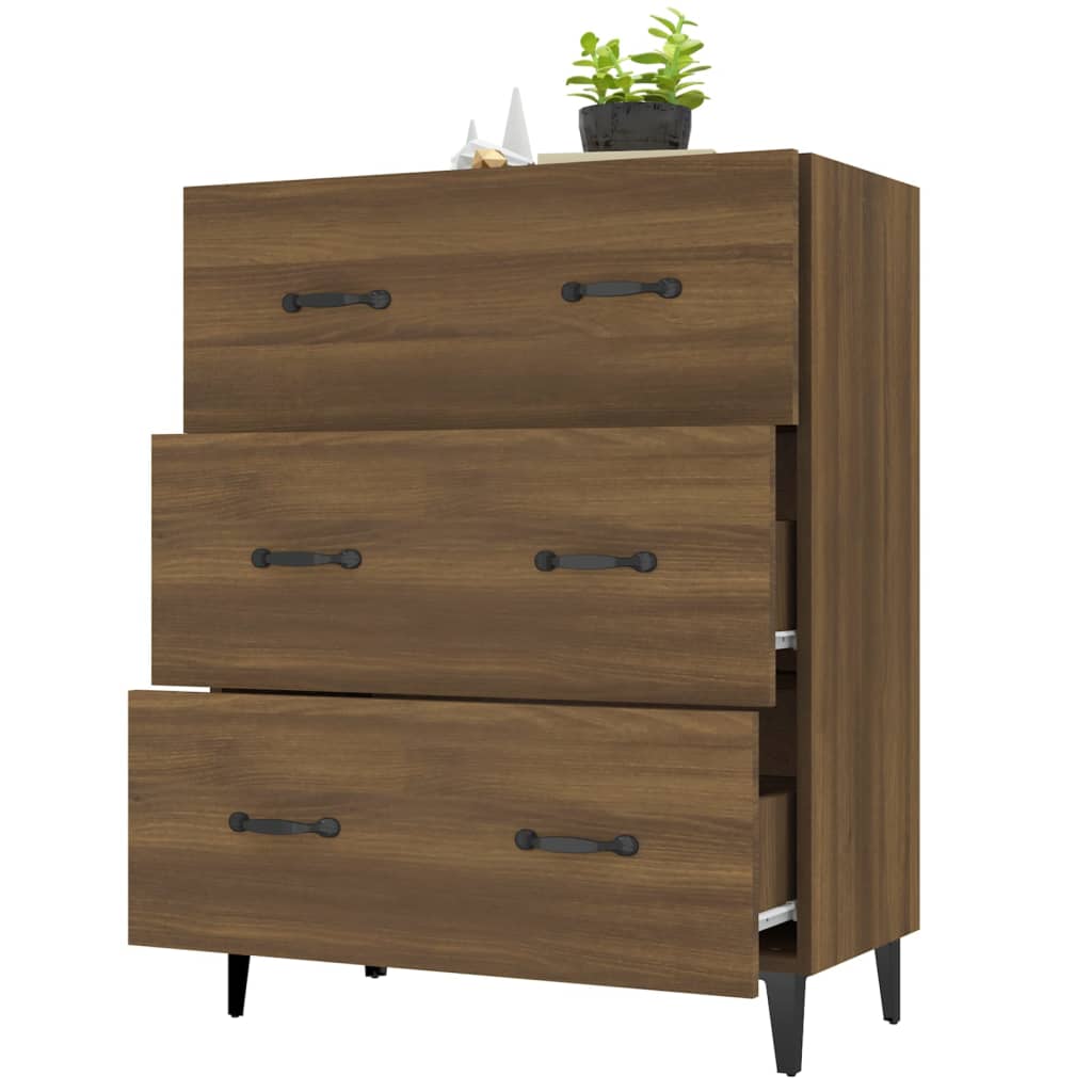 Senkki ruskea tammi 69,5x34x90 cm tekninen puu - Sisustajankoti.fi