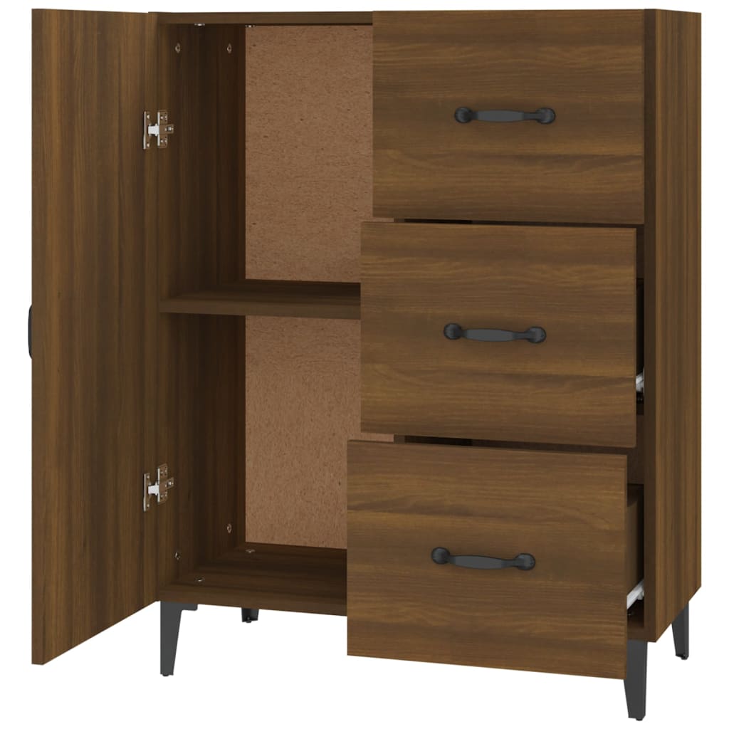 Senkki ruskea tammi 69,5x34x90 cm tekninen puu - Sisustajankoti.fi