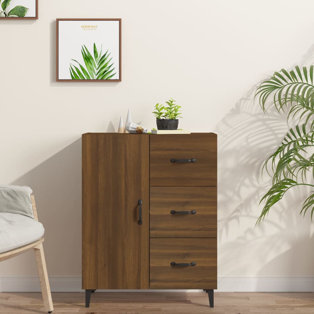Senkki ruskea tammi 69,5x34x90 cm tekninen puu - Sisustajankoti.fi