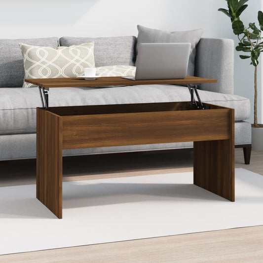 Sohvapöytä ruskea tammi 102x50,5x52,5 cm tekninen puu - Sisustajankoti.fi