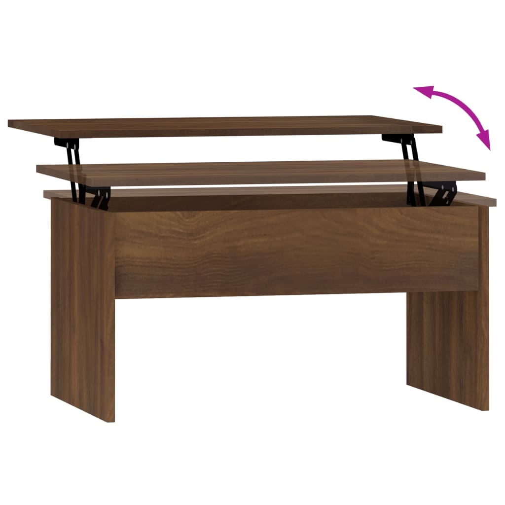 Sohvapöytä ruskea tammi 80x50,5x41,5 cm tekninen puu - Sisustajankoti.fi