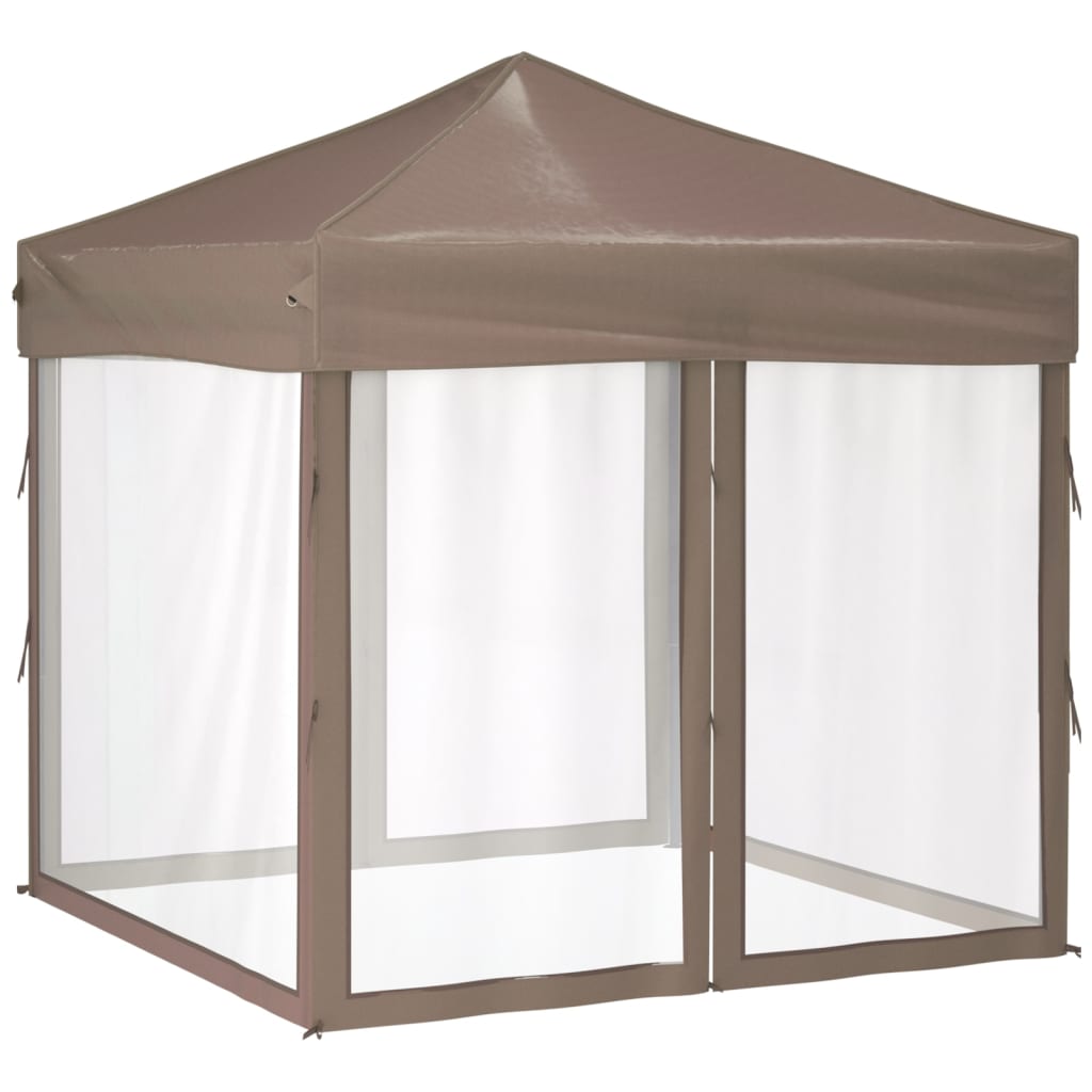 Kokoontaittuva juhlateltta sivuseinillä taupe 2x2 m - Sisustajankoti.fi