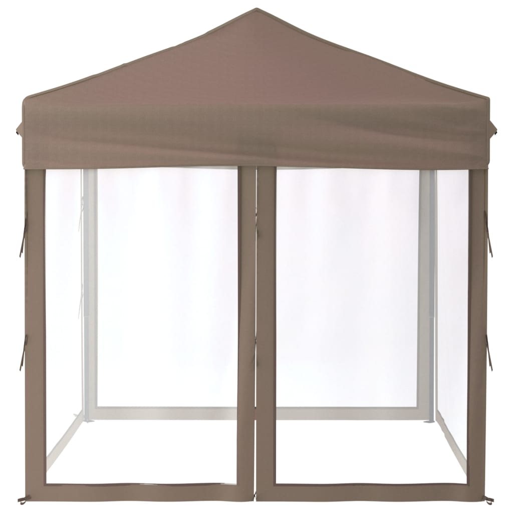 Kokoontaittuva juhlateltta sivuseinillä taupe 2x2 m - Sisustajankoti.fi