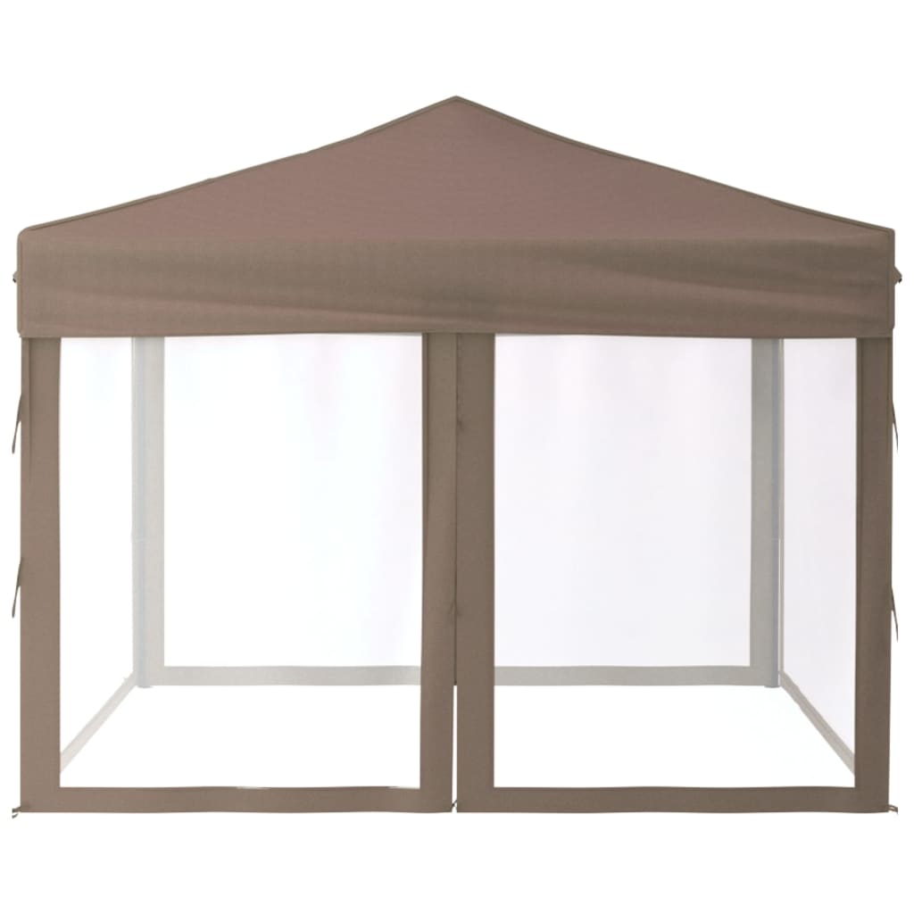 Kokoontaittuva juhlateltta sivuseinillä taupe 3x3 m - Sisustajankoti.fi