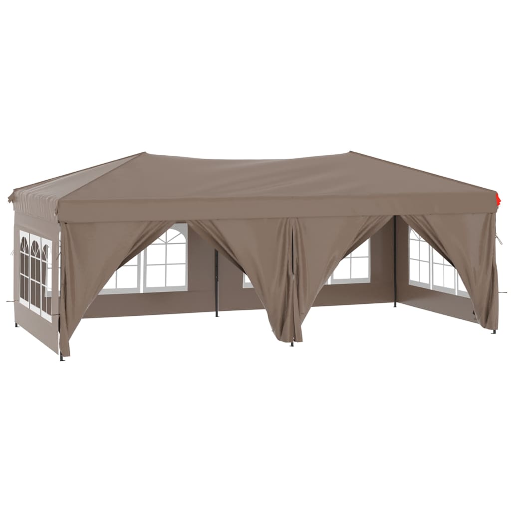 Kokoontaittuva juhlateltta sivuseinillä taupe 3x6 m - Sisustajankoti.fi