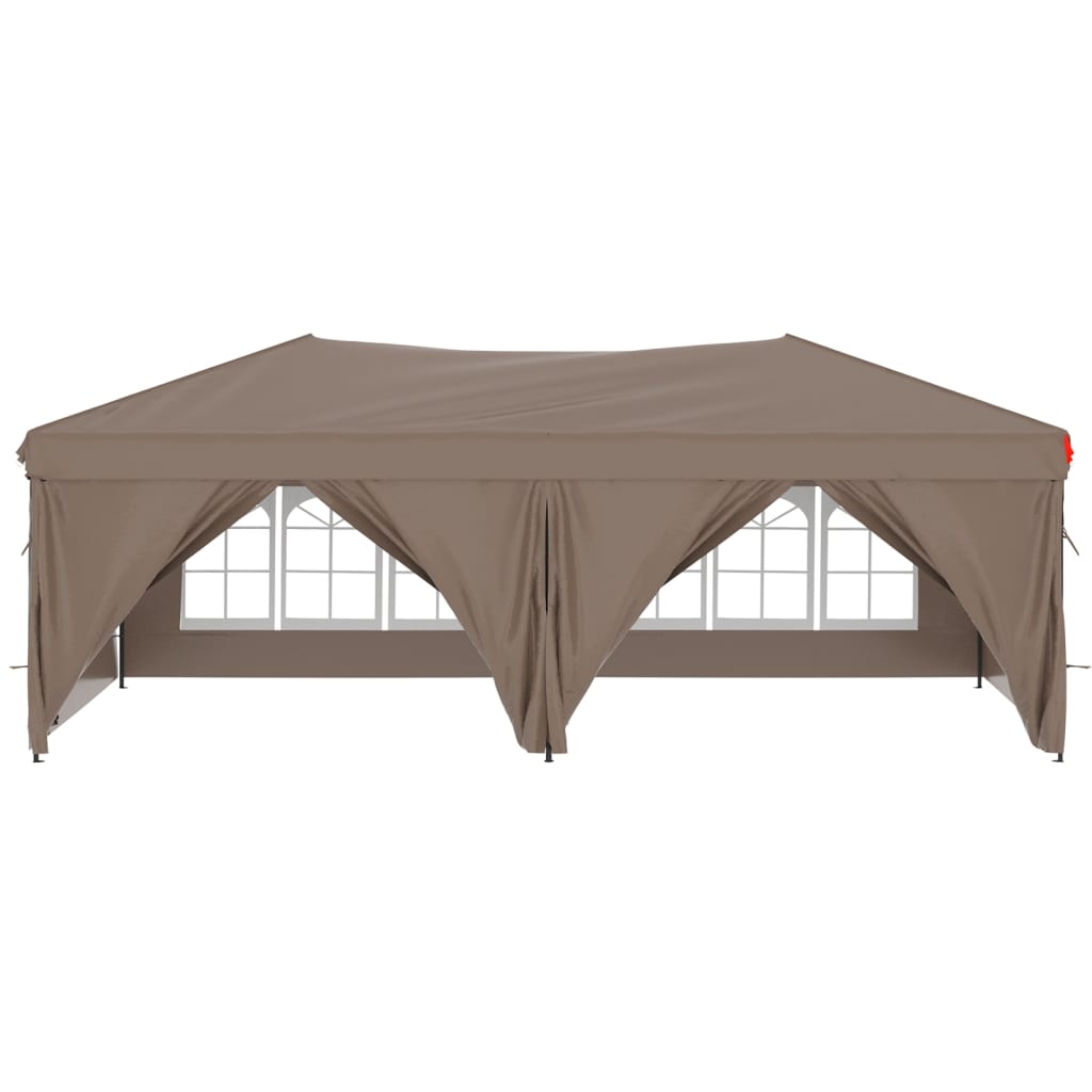 Kokoontaittuva juhlateltta sivuseinillä taupe 3x6 m - Sisustajankoti.fi
