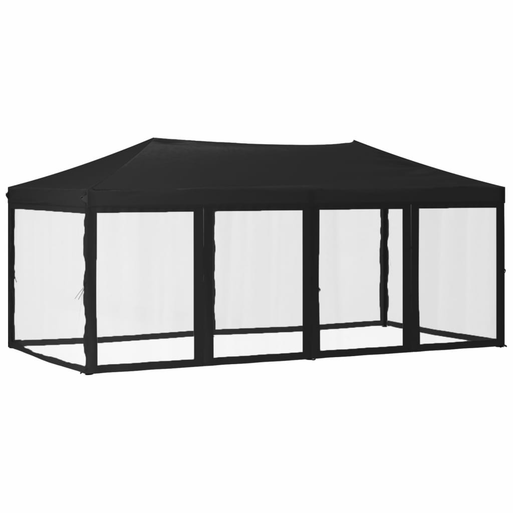 Kokoontaittuva juhlateltta sivuseinillä musta 3x6 m - Sisustajankoti.fi