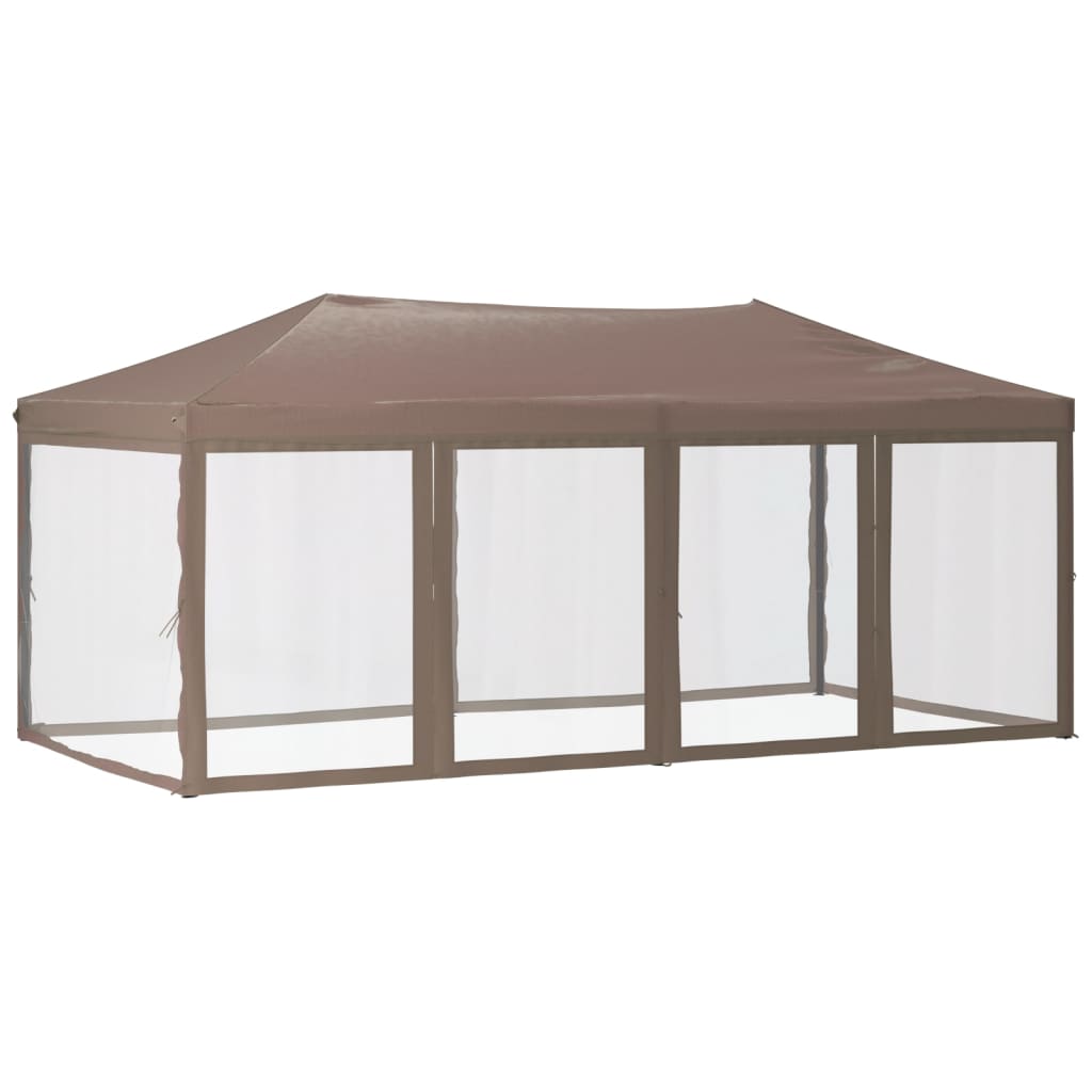 Kokoontaittuva juhlateltta sivuseinillä taupe 3x6 m - Sisustajankoti.fi