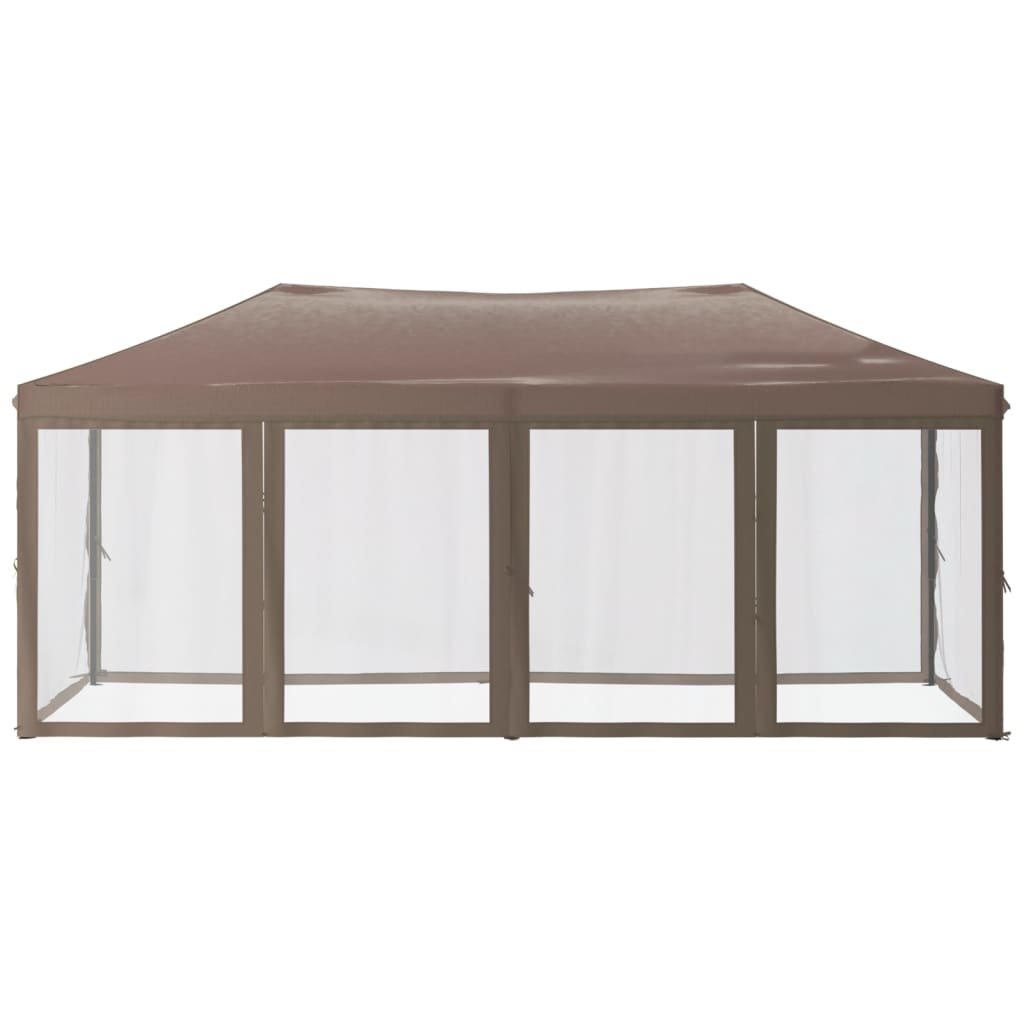 Kokoontaittuva juhlateltta sivuseinillä taupe 3x6 m - Sisustajankoti.fi