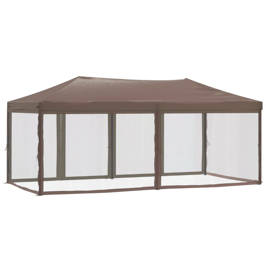 Kokoontaittuva juhlateltta sivuseinillä taupe 3x6 m - Sisustajankoti.fi