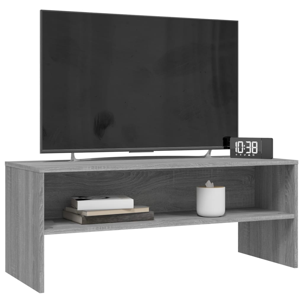 TV-taso harmaa Sonoma 100x40x40 cm tekninen puu - Sisustajankoti.fi